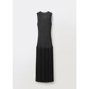 Mango Openwork Knit Dress With Fringes - 8 - Black